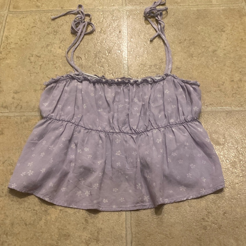 Lottie Moss Purple Babydoll Tank with open back, size small